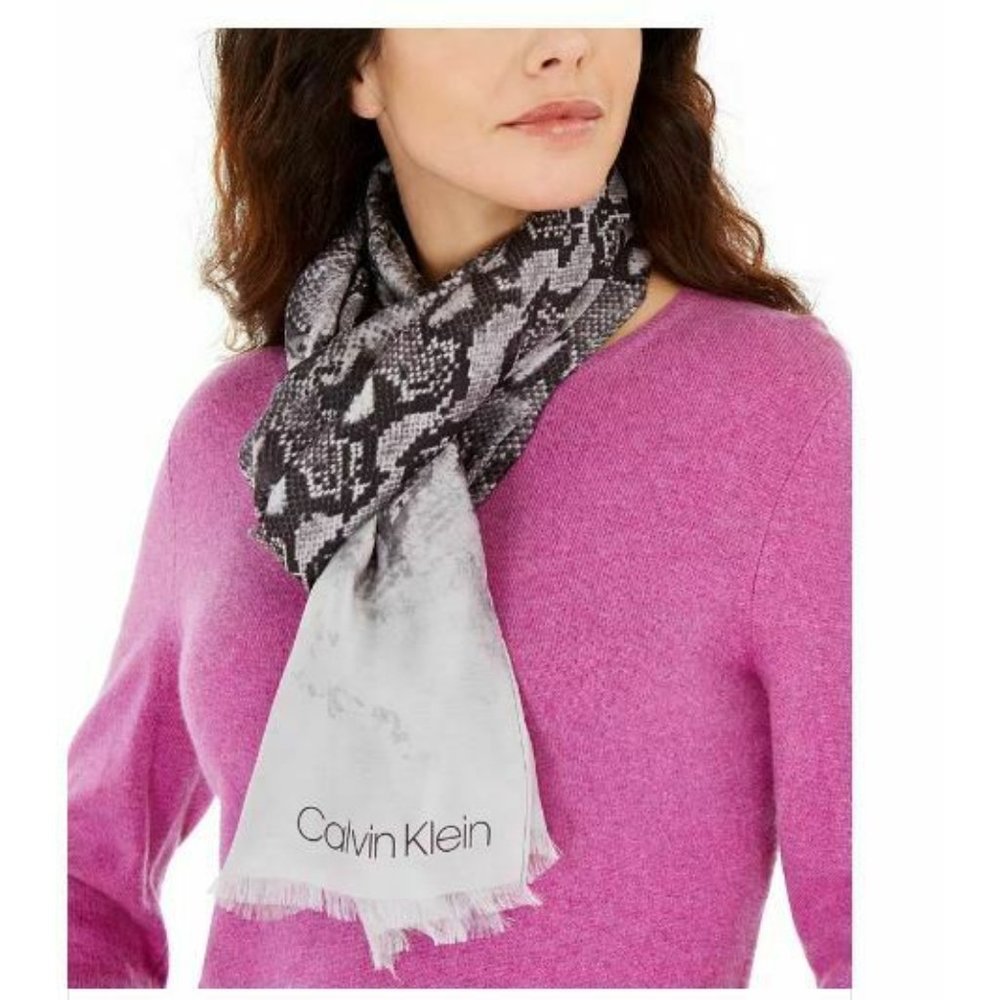Calvin Klein Ombre Snake-Print Scarf